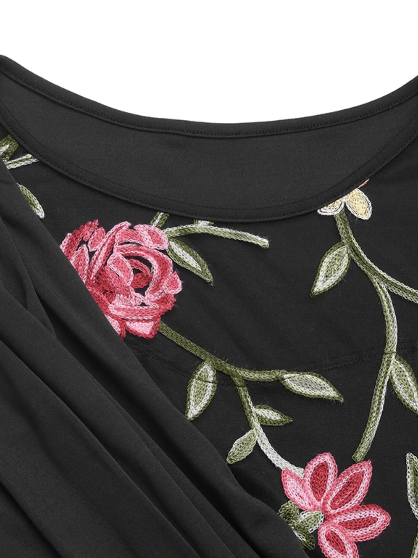 Image of Floral Mesh Sleeve Ruched Maxi Dress | Queeble.shop