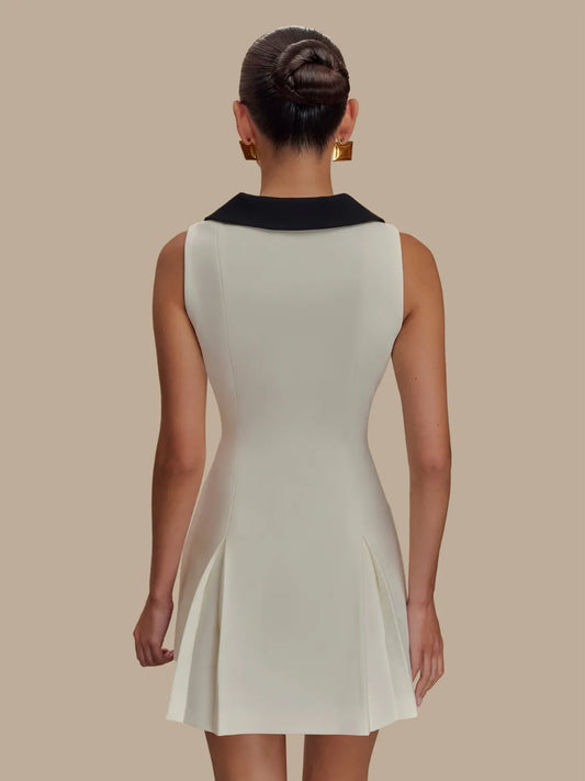 Image of Button Front Sleeveless Mini Dress | Queeble.shop