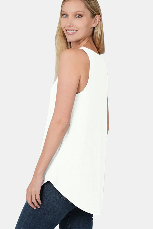 Image of Zenana Round Neck Curved Hem Tank | Queeble.shop