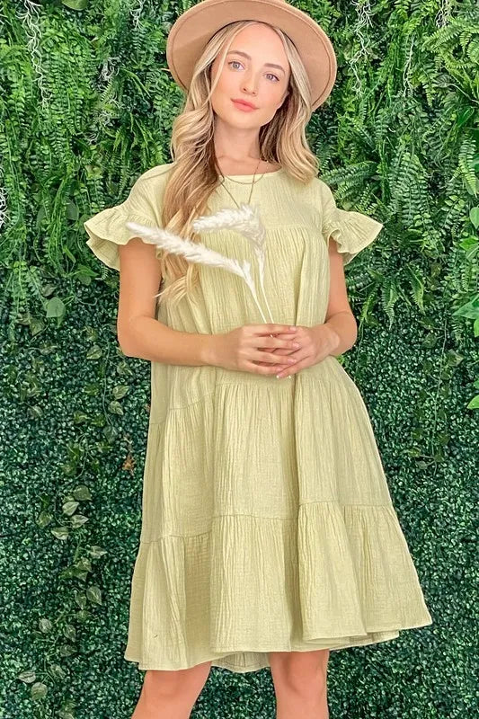 Image of And The Why Cotton Gauze Baby Doll Casual Dress | Queeble.shop