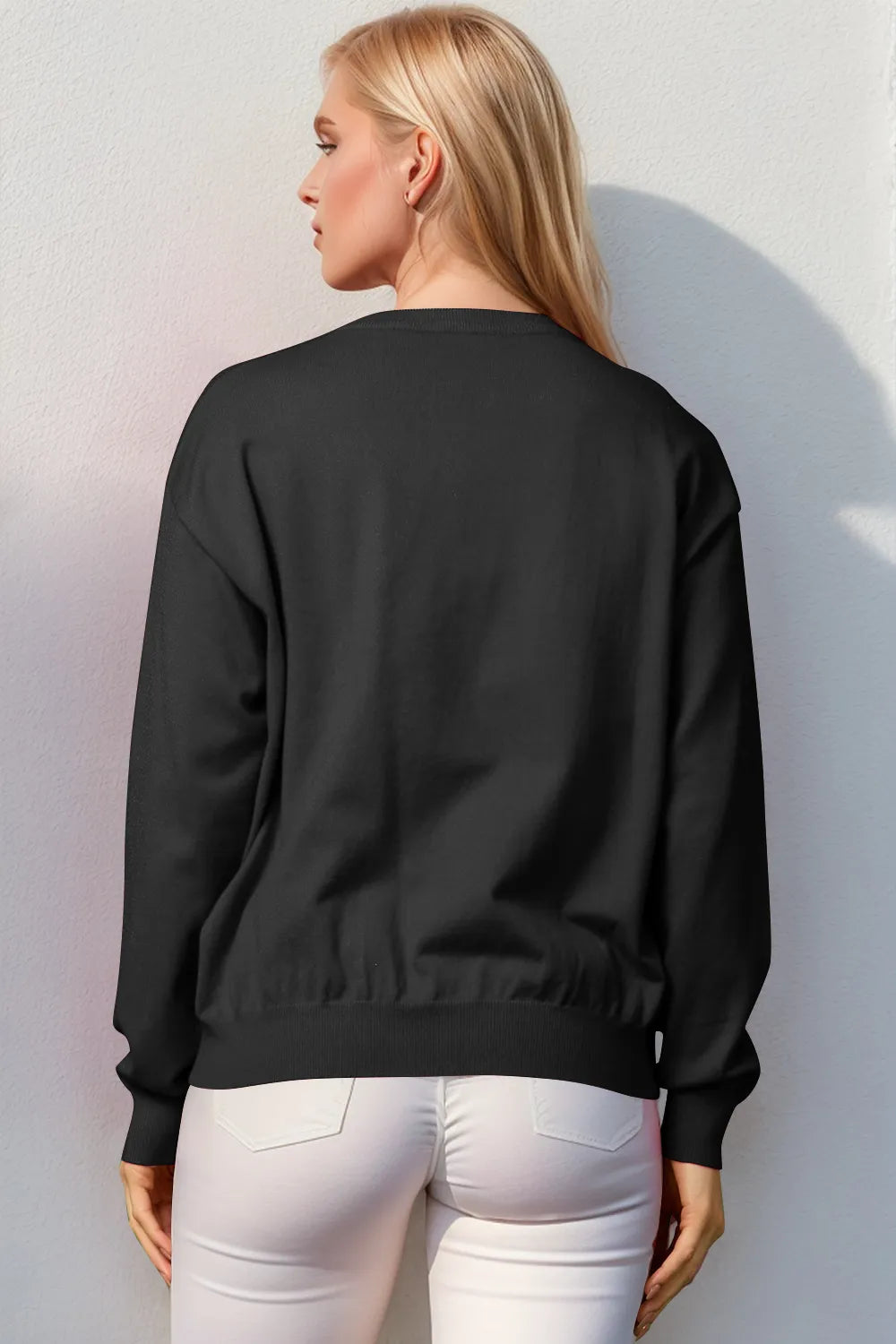 Image of Double Take Full Size Nutcracker Sequin Long Sleeve Sweater | Queeble.shop