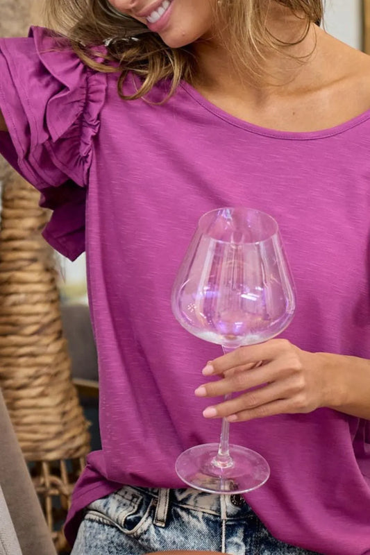 Image of BiBi Layered Ruffle Sleeve Jersey Top | Queeble.shop