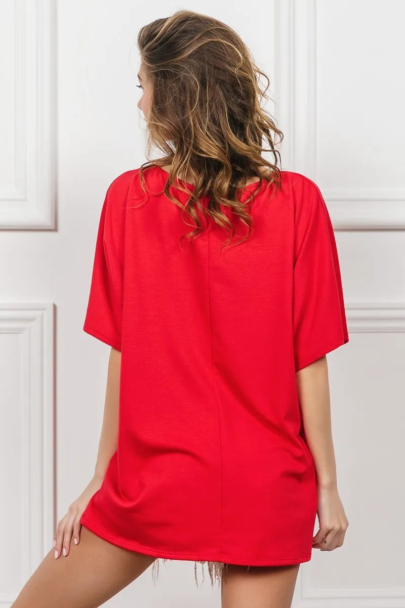 Image of BiBi French Terry With Front Pocket Dolman Sleeves Top | Queeble.shop