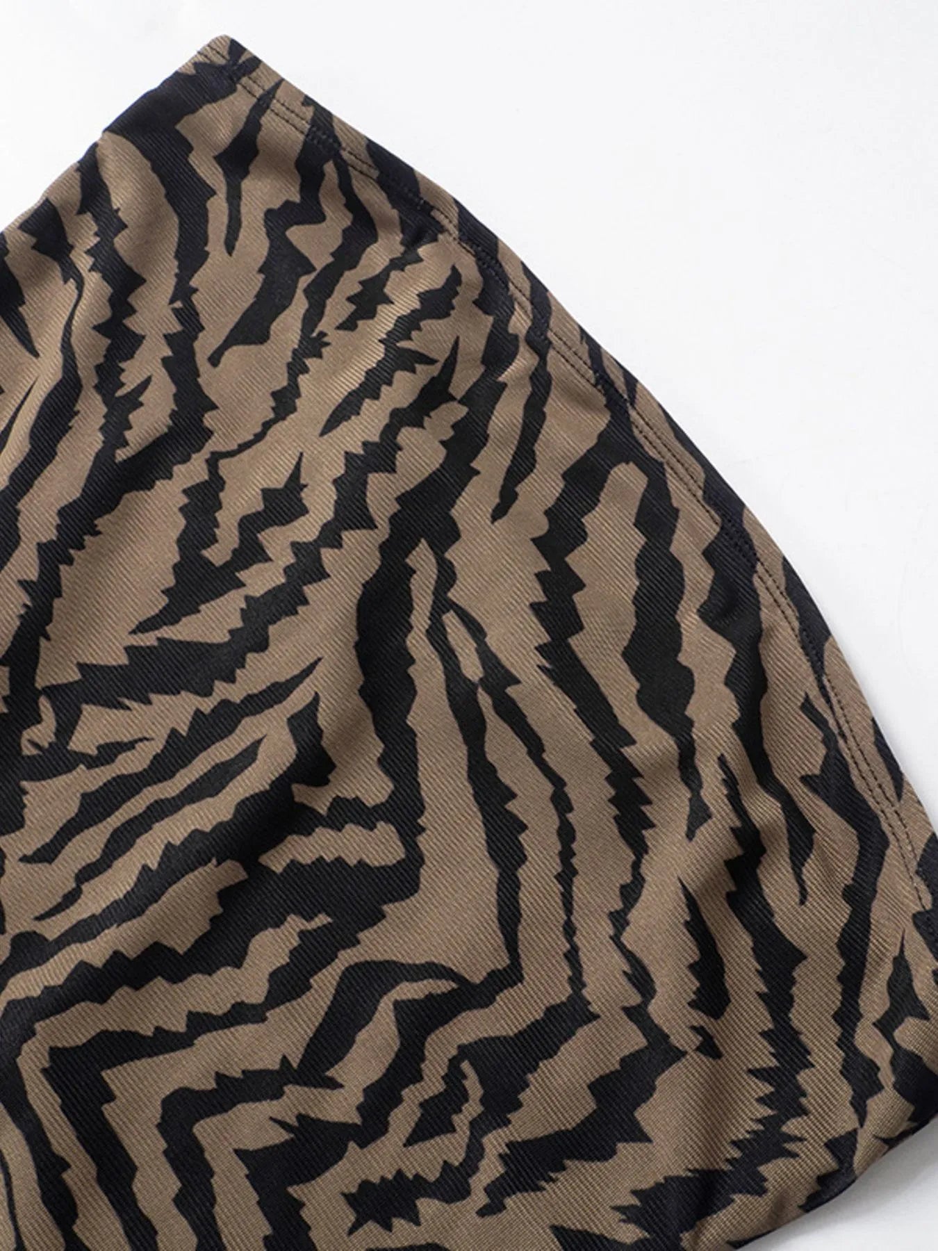 Image of Zebra Print Maxi Dress with Side Slit | Queeble.shop