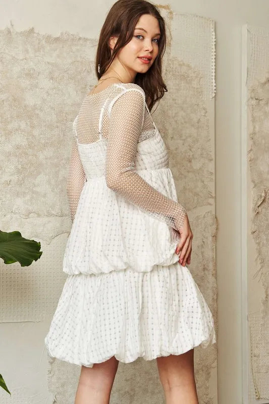 Image of Davi & Dani Checker Print Side Pockets Textured Mini Dress | Queeble.shop