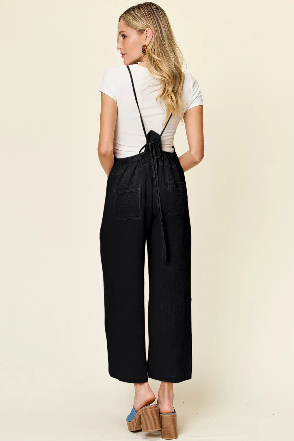 Image of Double Take Full Size Texture Sleeveless Wide Leg Overall | Queeble.shop