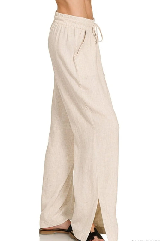 Image of Zenana Linen Drawstring Pants | Queeble.shop