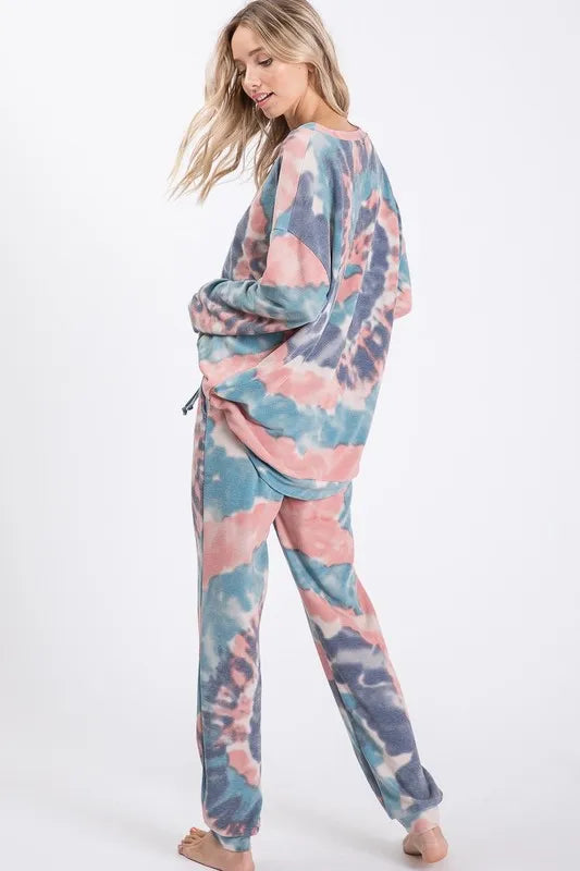 Image of BiBi Tie Dye French Terry Casual Pants | Queeble.shop