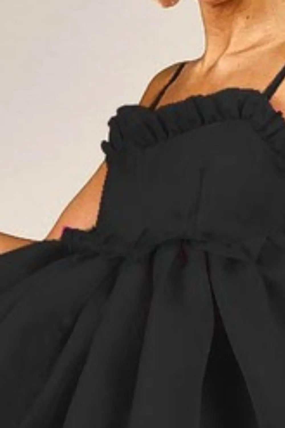Image of BiBi Ruffled Edge Sweet Heart Neck Sleeveless Tulle Dress | Queeble.shop