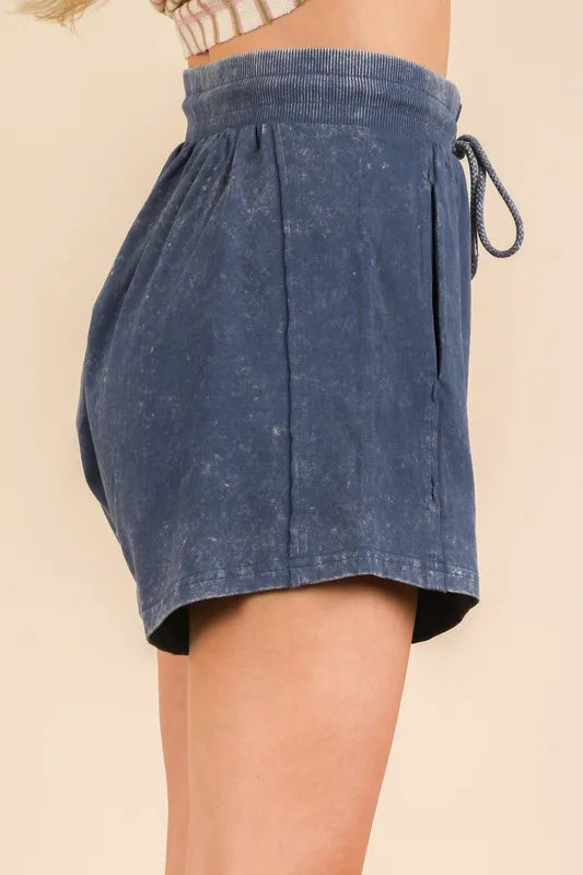 Image of VERY J Mineral Washed Comfy Baggy Shorts | Queeble.shop