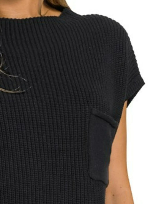 Image of Zenana Mock Neck Short Sleeve Sweater | Queeble.shop