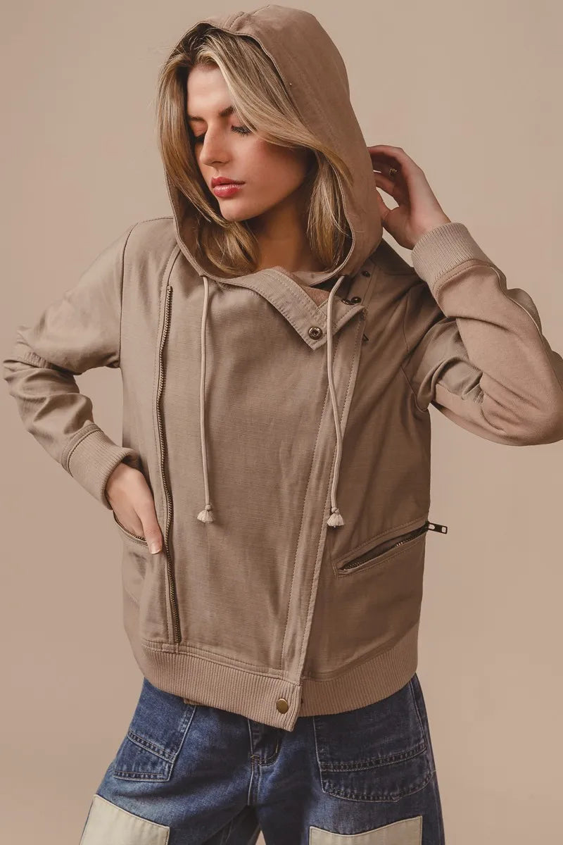 Image of BiBi Textured Woven Rider Jacket | Queeble.shop