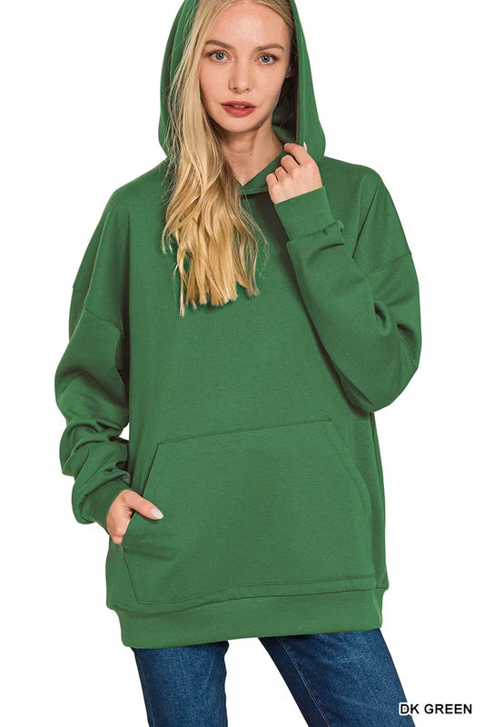 Image of Zenana Oversized Scuba Hoodie with Kangaroo Pocket | Queeble.shop