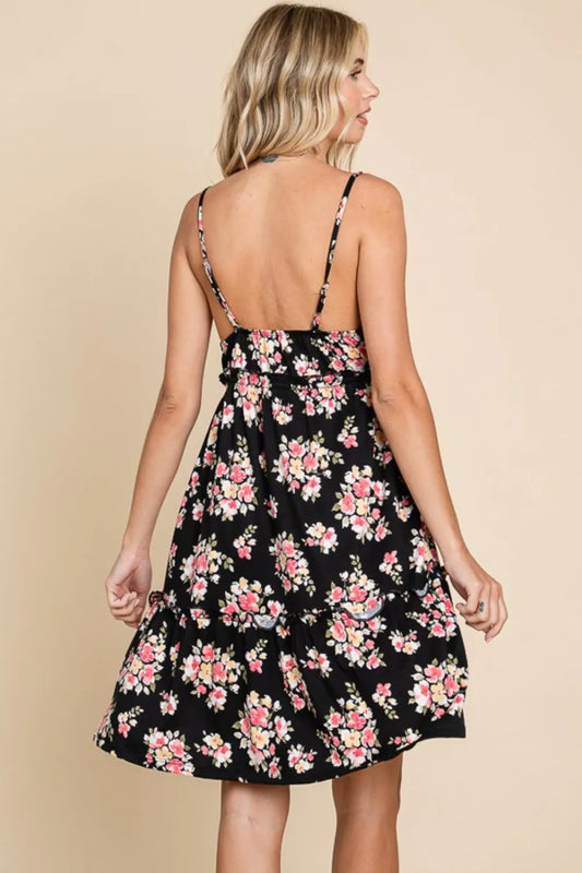 Image of Culture Code Full Size Floral Frill Cami Dress | Queeble.shop