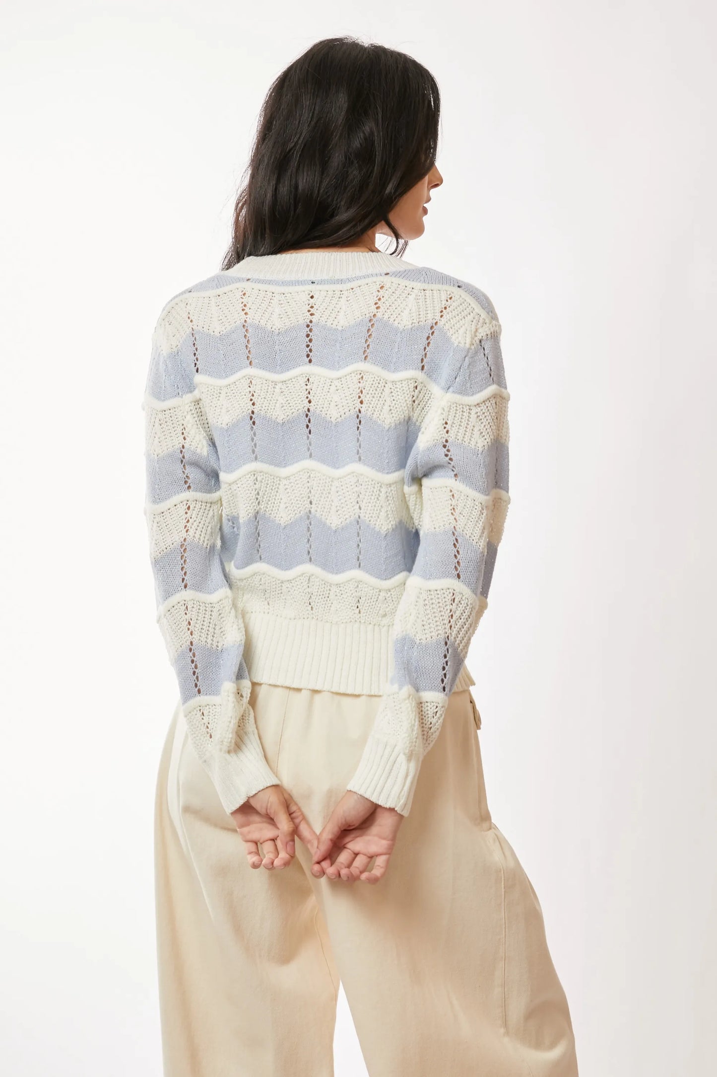 Image of Davi & Dani Button Up Front V Neckline Cardigan Sweater | Queeble.shop
