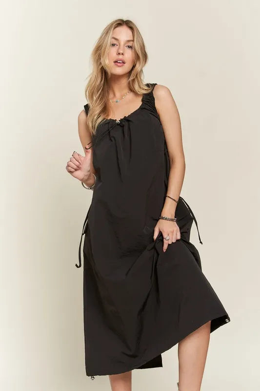 Image of ADORA Drawstring Slit Back Cargo Dress | Queeble.shop