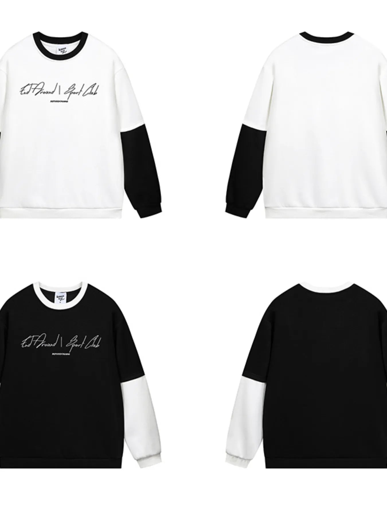 Image of Men's Color Block Crew Neck Sweatshirt | Queeble.shop