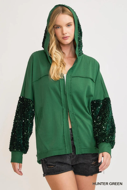 Image of Umgee Sequined French Terry Jacket | Queeble.shop