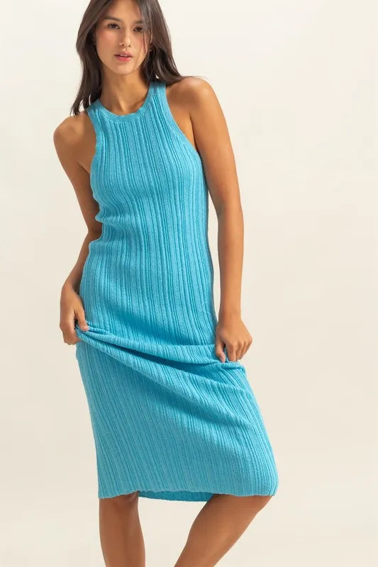 Image of HYFVE Round Neck Bodycon Ribbed Knit Dress | Queeble.shop