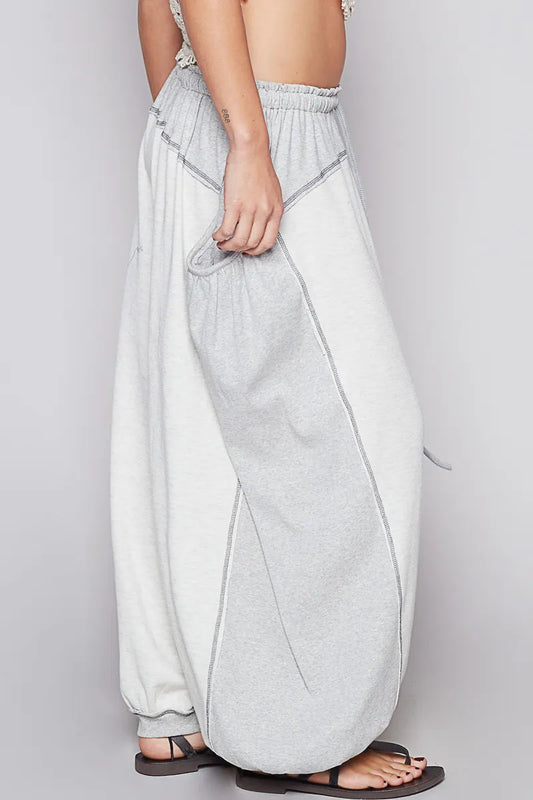 Image of POL Contrast Stitching Pants with Drawstring Waist | Queeble.shop