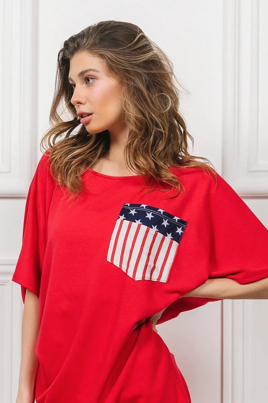 Image of BiBi French Terry With Front Pocket Dolman Sleeves Top | Queeble.shop