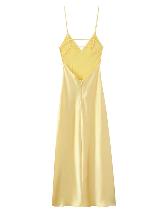 Image of Satin V-Neck Cami Dress | Queeble.shop