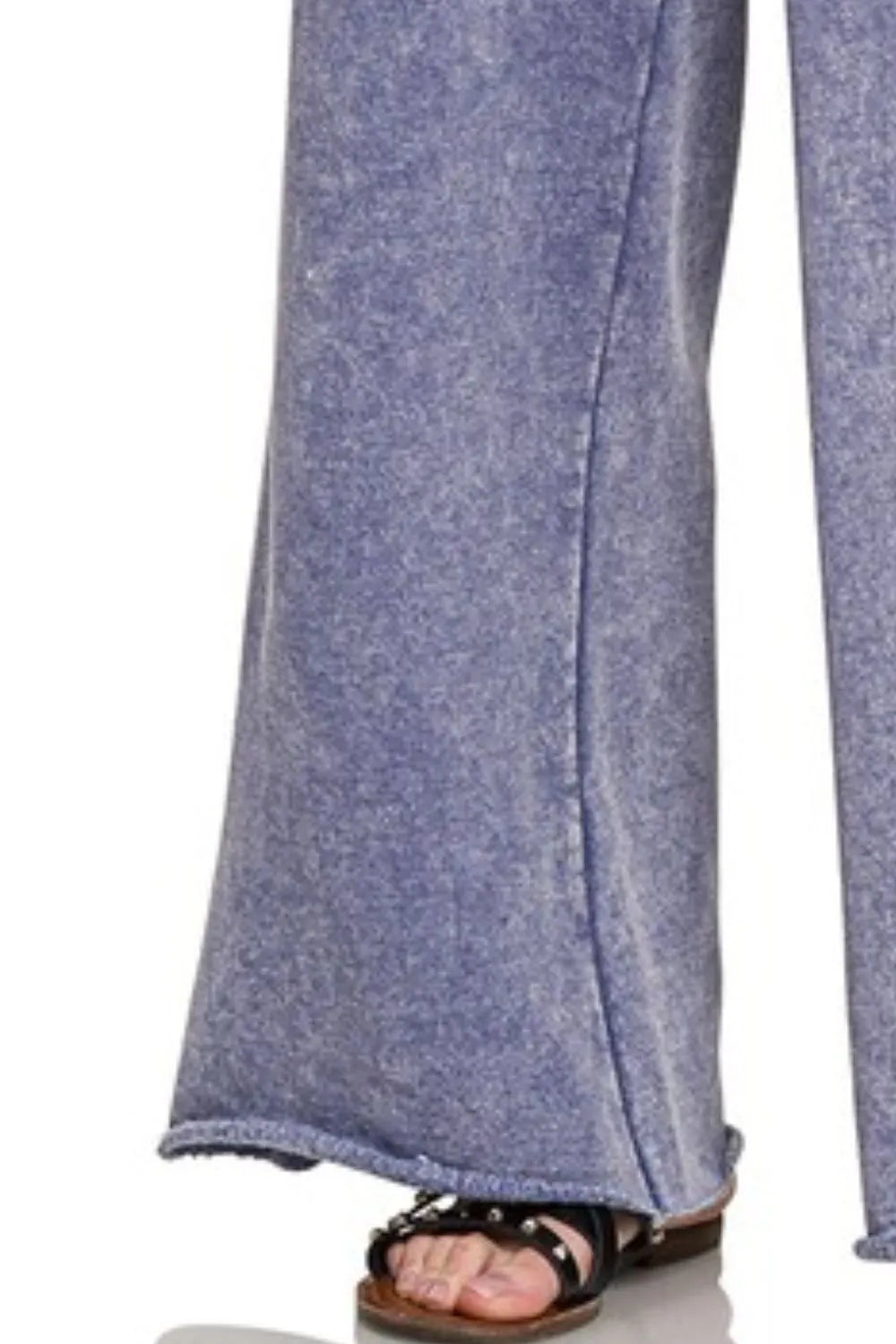 Image of Zenana Acid Wash Fleece Palazzo Sweatpants with Pockets | Queeble.shop