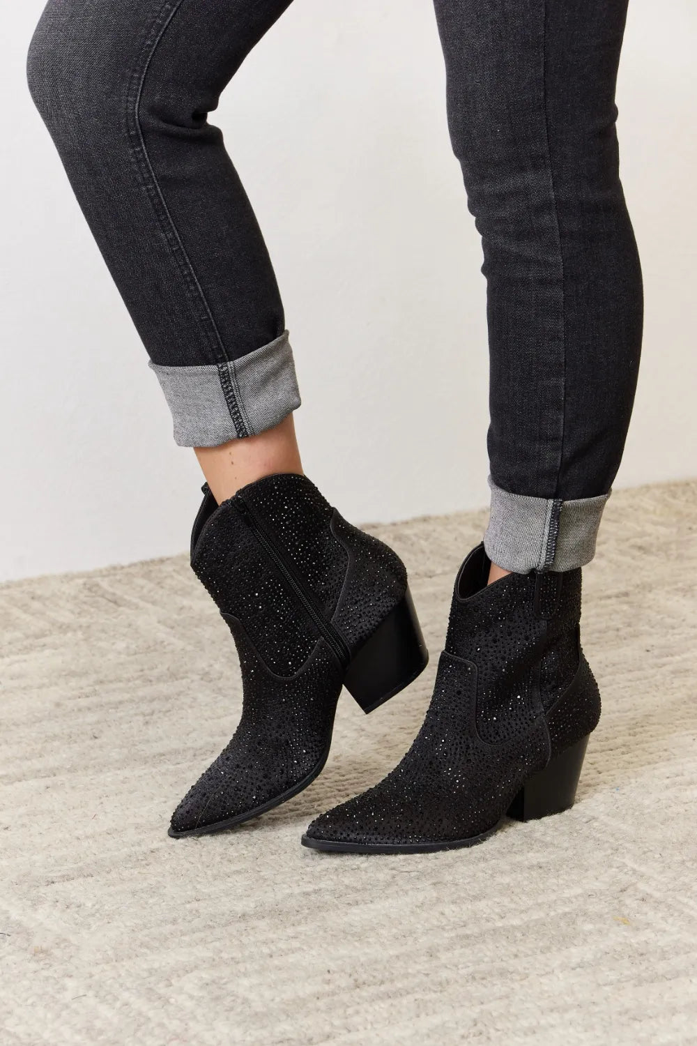 Image of East Lion Corp Rhinestone Ankle Cowboy Boots | Queeble.shop