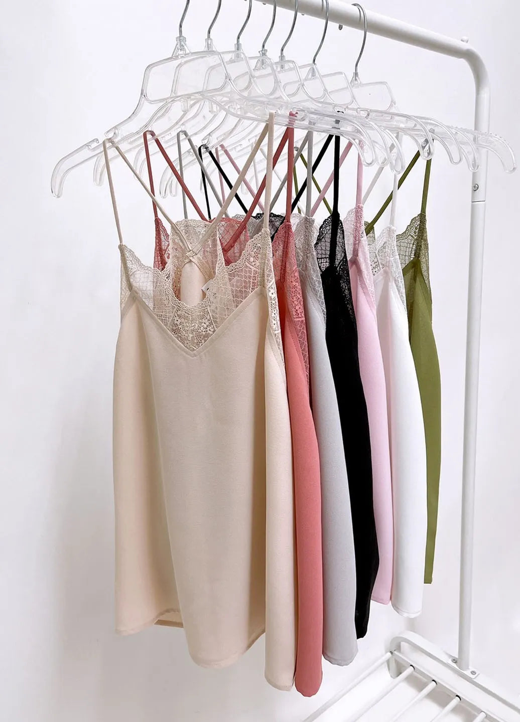 Image of BiBi Lace Cami Solid Tank Top | Queeble.shop