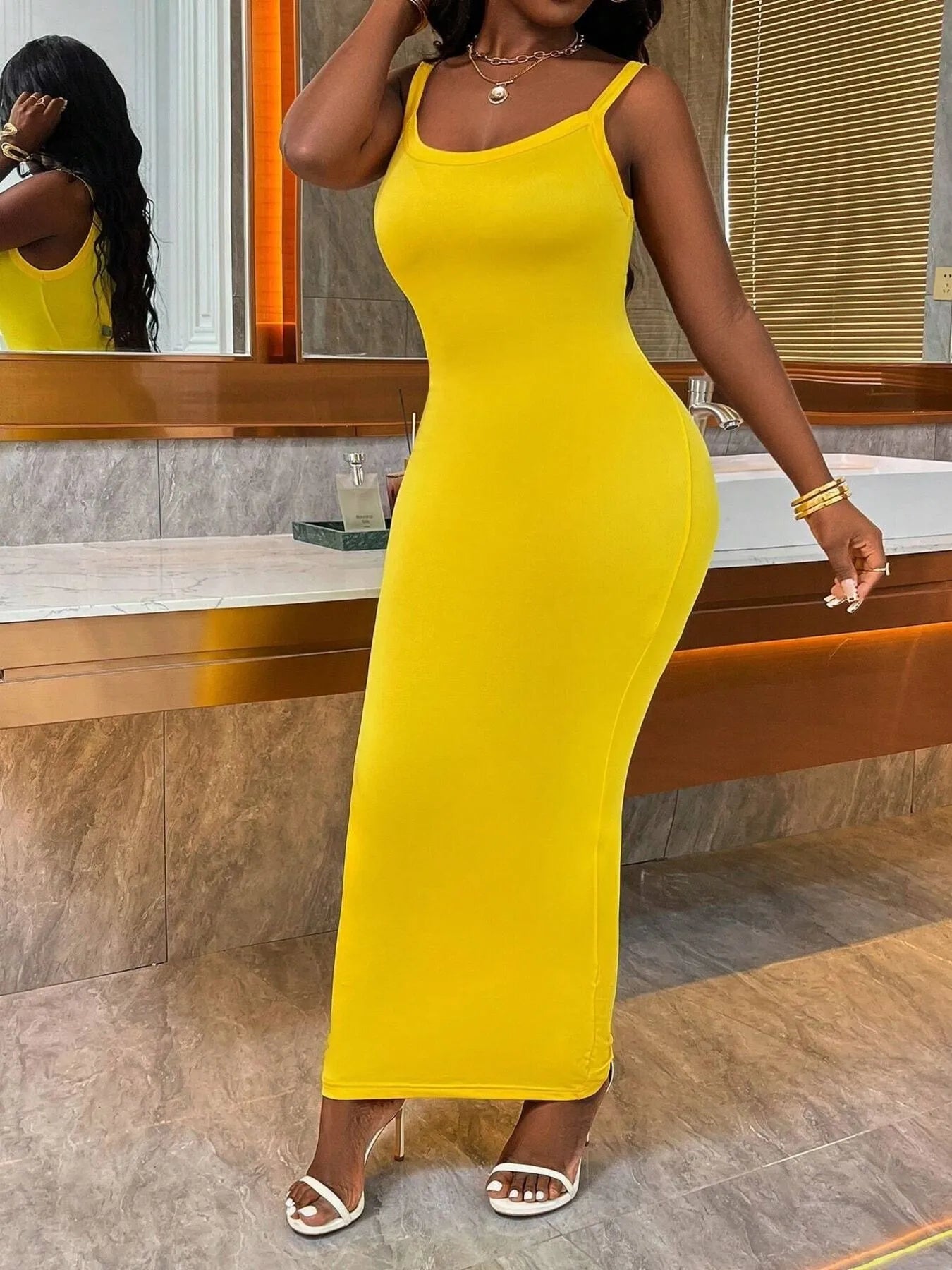 Image of Scoop Neck Maxi Cami Dress | Queeble.shop
