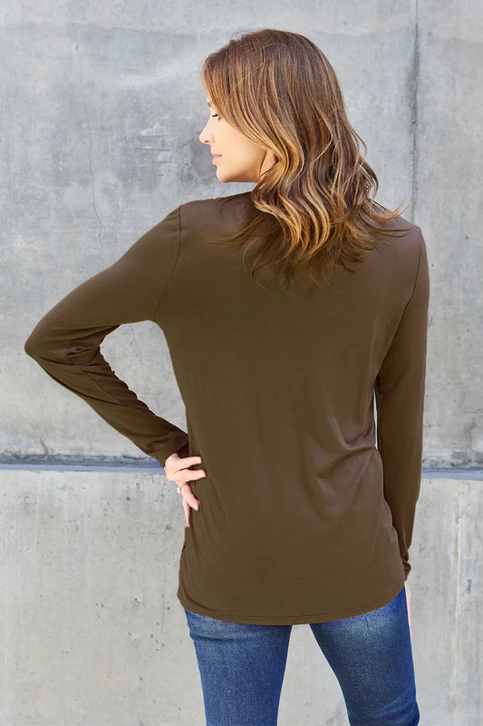Image of Basic Bae Full Size Round Neck Long Sleeve Top | Queeble.shop