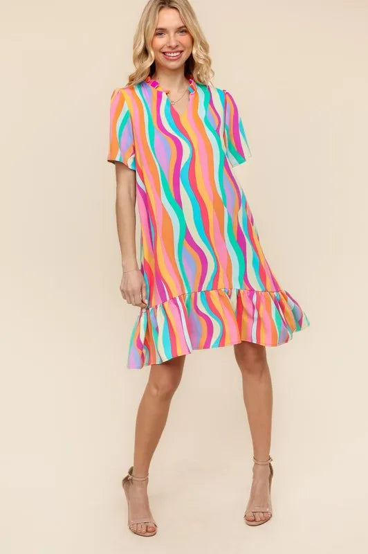 Image of Haptics Tiered Woven Ruffle Hem Dress | Queeble.shop