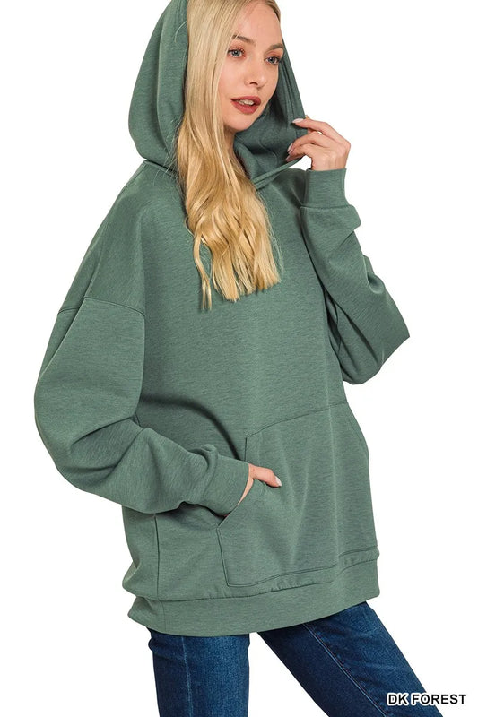 Image of Zenana Oversized Scuba Hoodie with Kangaroo Pocket | Queeble.shop