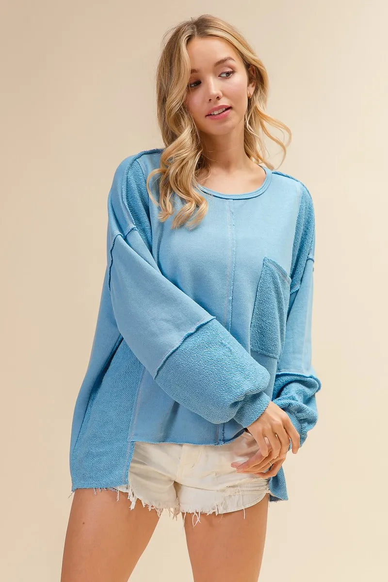 Image of BiBi Oversized Pocket Front Sweatshirt | Queeble.shop