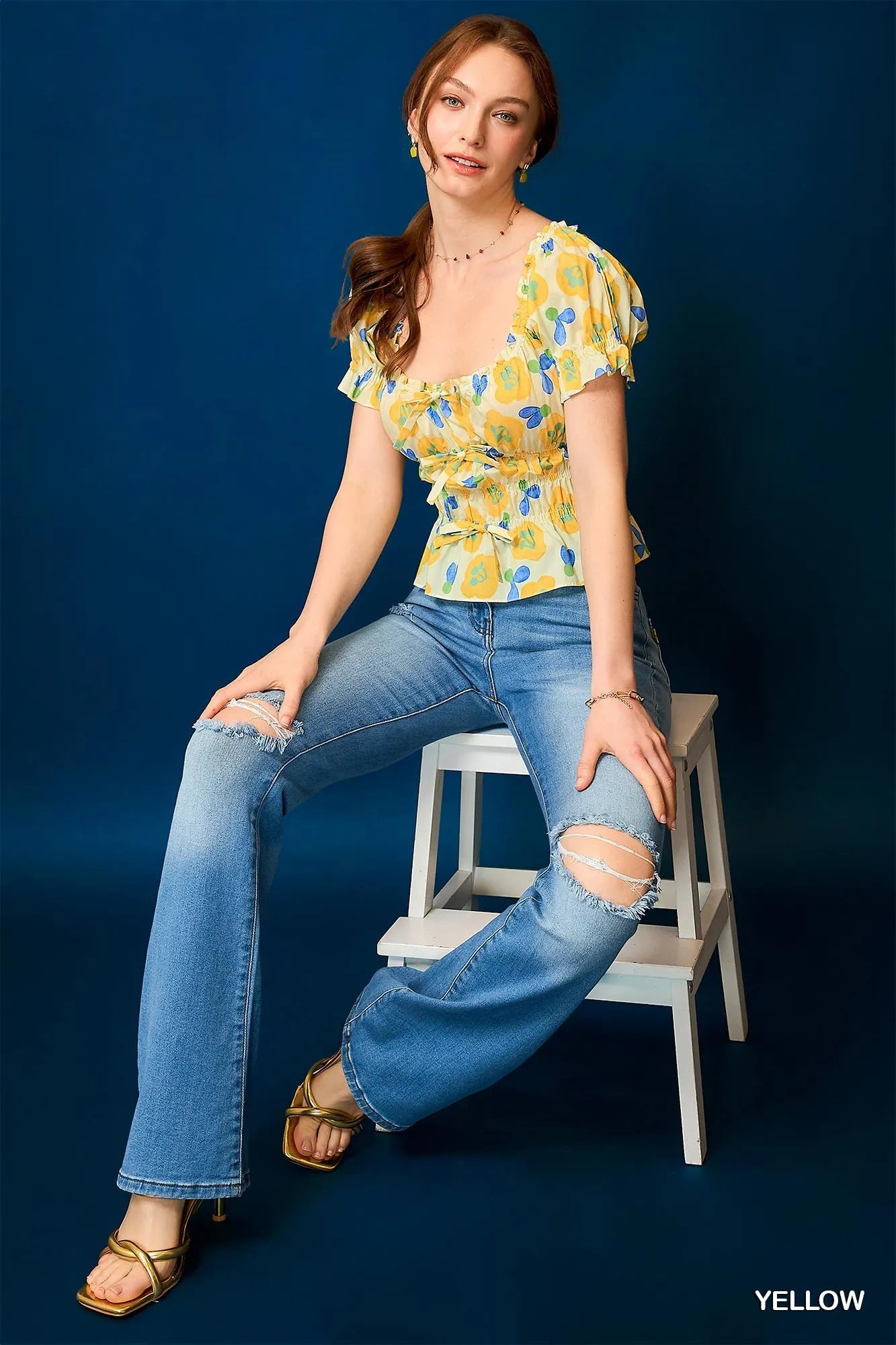 Image of Umgee Floral Smocked Peplum Blouse | Queeble.shop