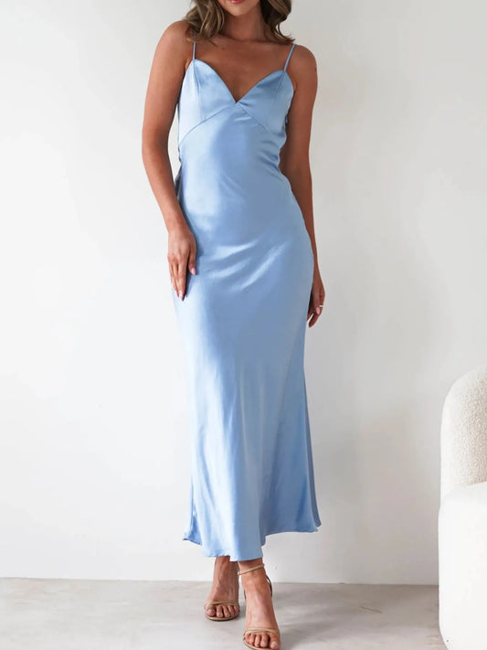 Image of Satin Backless Cami Dress | Queeble.shop