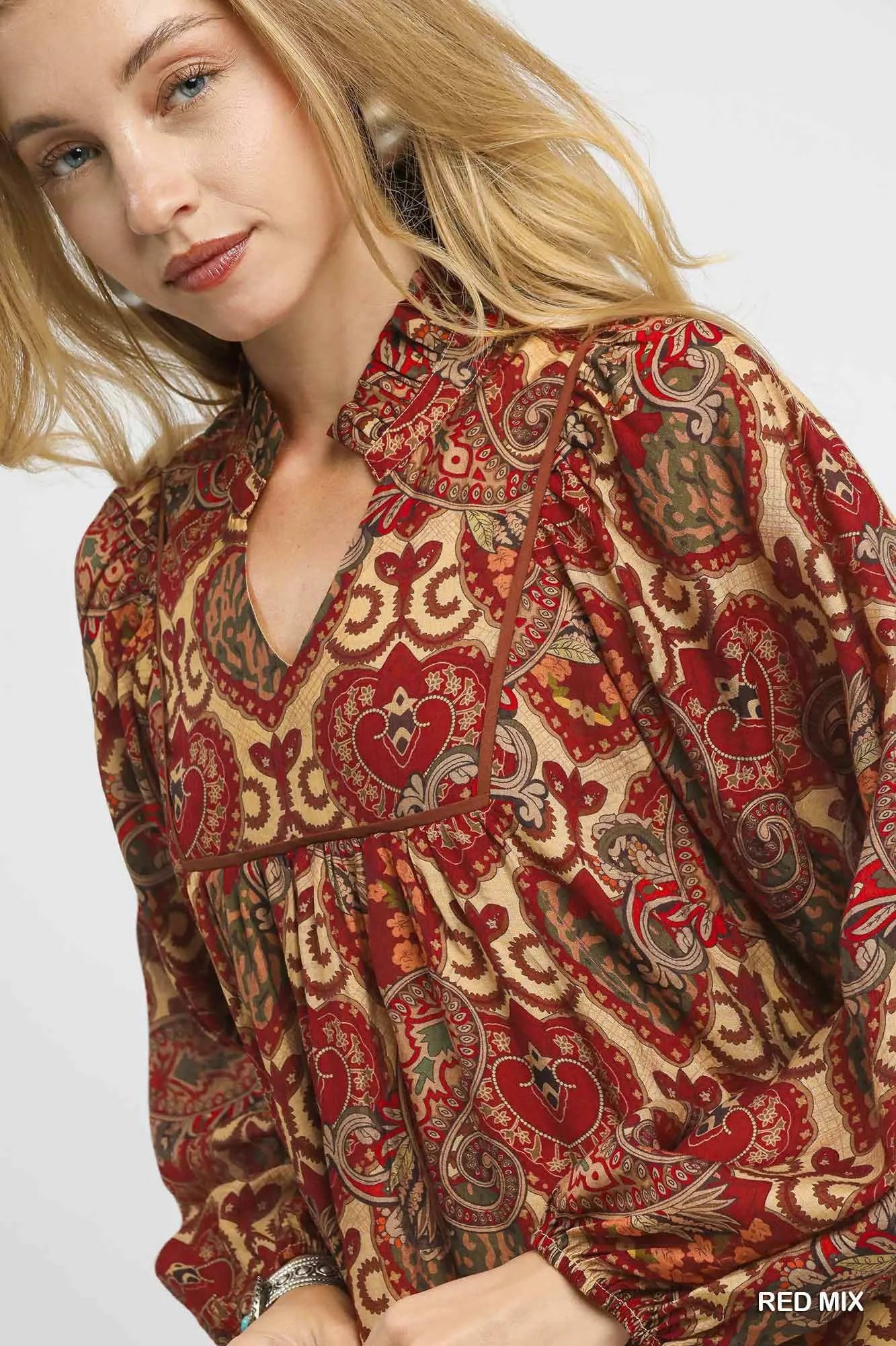Image of Umgee Boho Mix Paisley Babydoll Dress | Queeble.shop