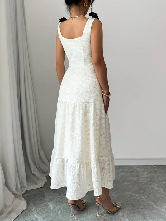 Image of Square Neck Wide Strap Dress | Queeble.shop