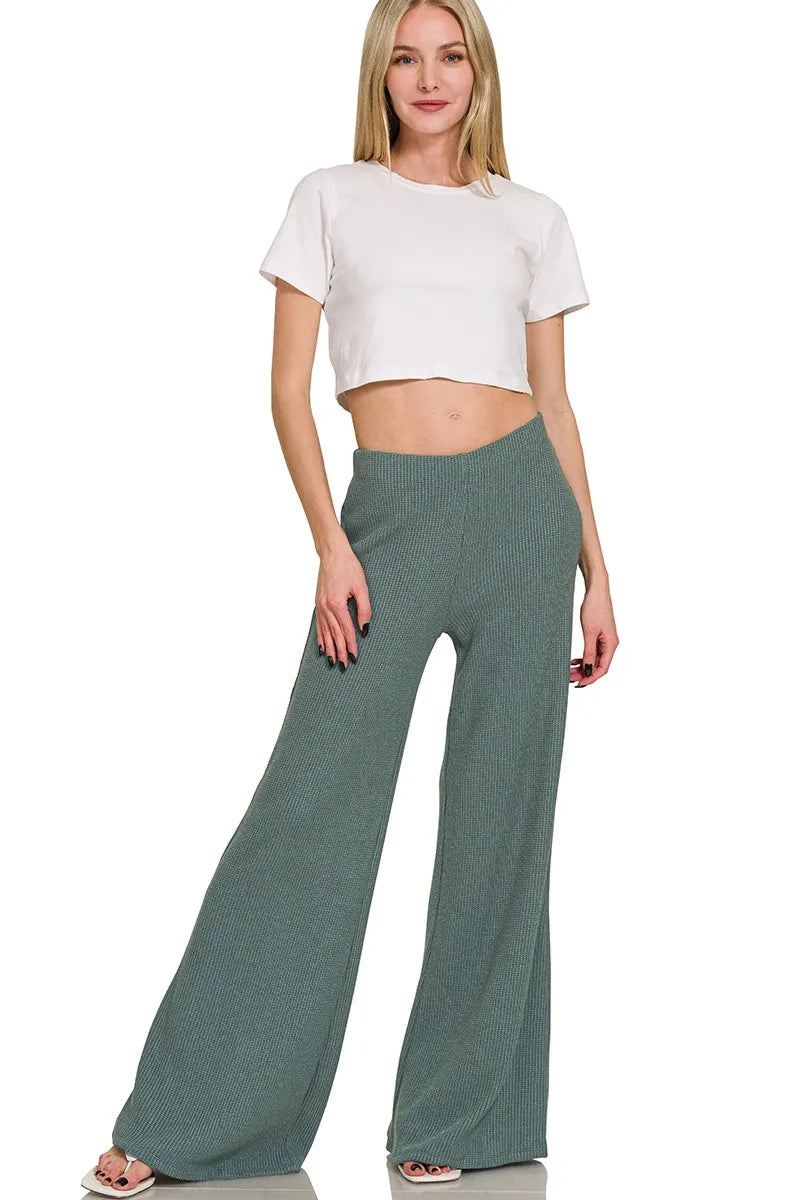 Image of Zenana Mock Neck Top and Pants Sweater Set | Queeble.shop