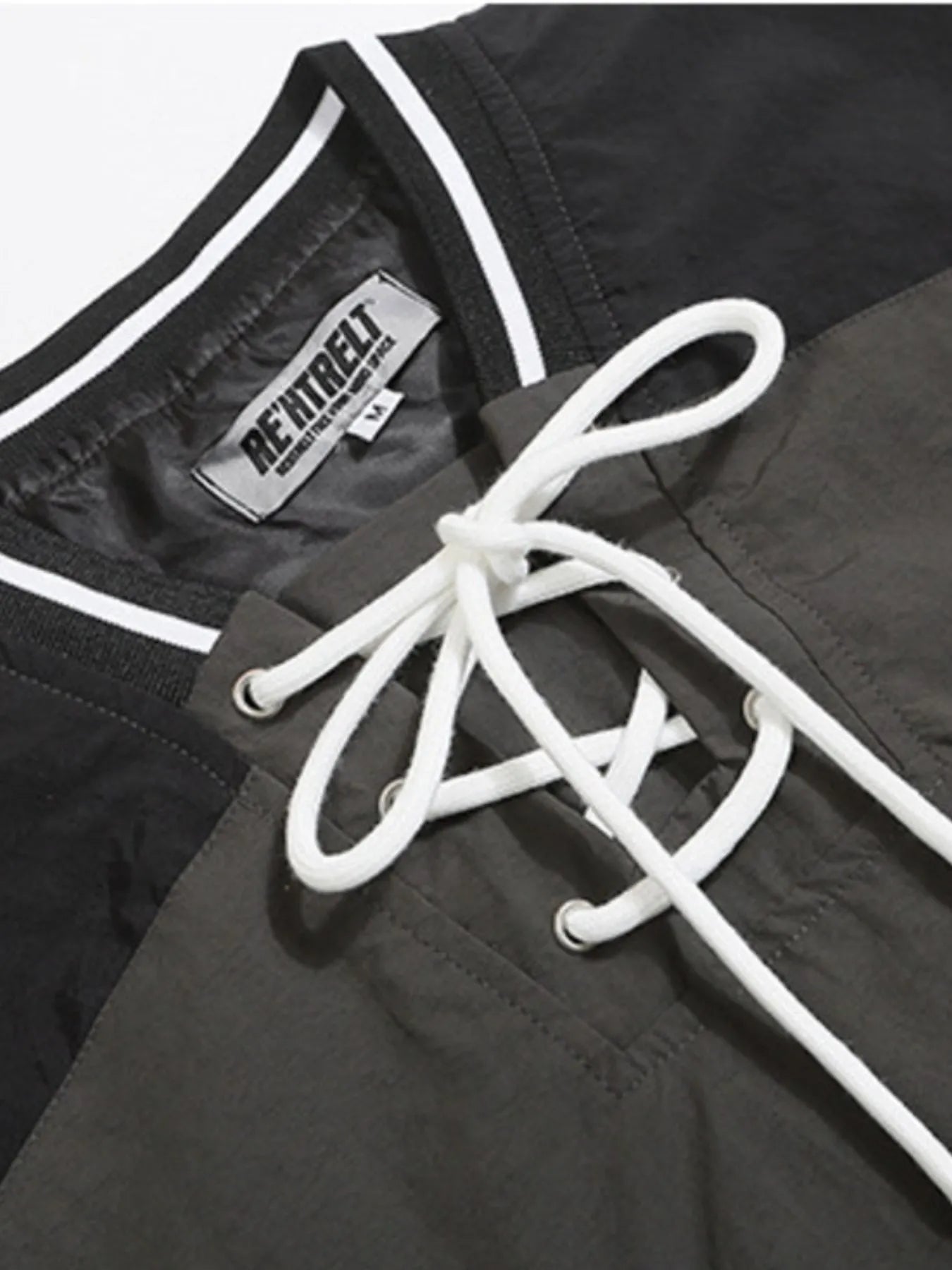 Image of Men's Letter Lace Up Long Sleeve Top | Queeble.shop