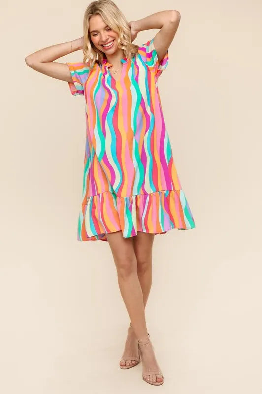 Image of Haptics Tiered Woven Ruffle Hem Dress | Queeble.shop