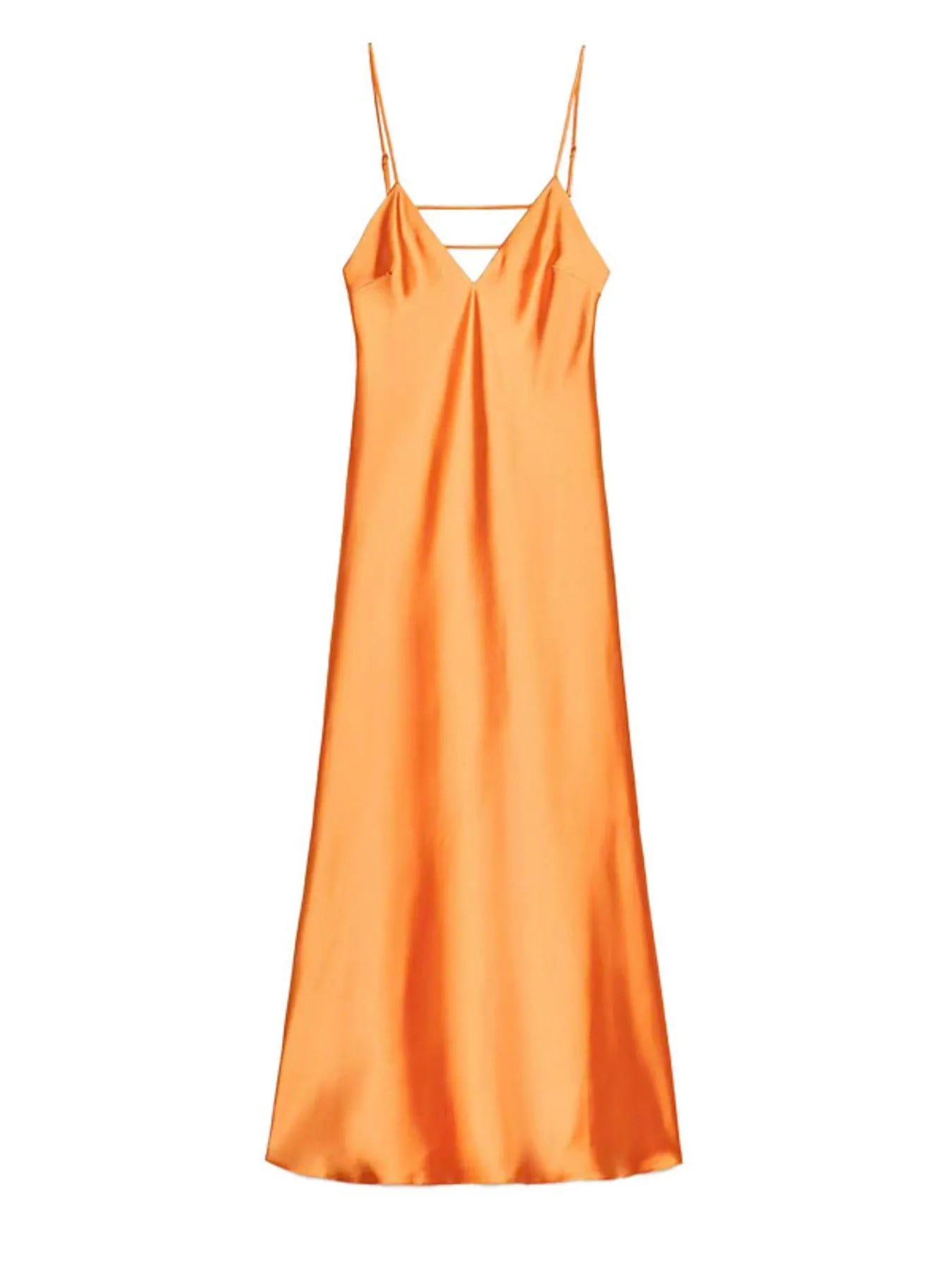Image of Satin V-Neck Cami Dress | Queeble.shop