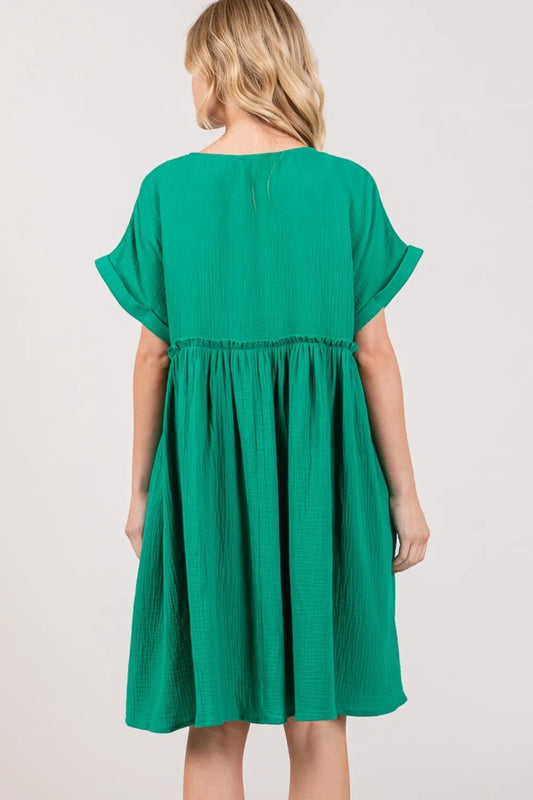 Image of SAGE + FIG Full Size Button Up Short Sleeve Dress | Queeble.shop