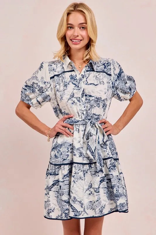 Image of BiBi Woven Printed Tiered Dress | Queeble.shop