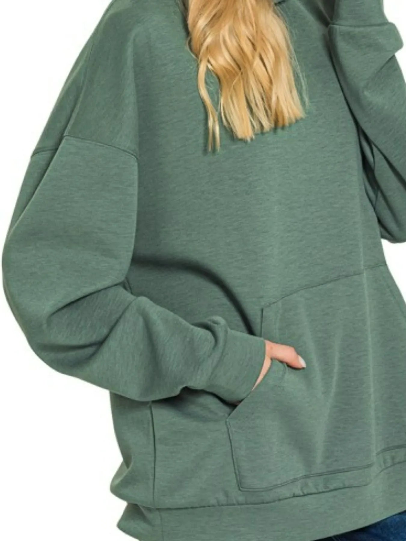 Image of Zenana Oversized Scuba Hoodie with Kangaroo Pocket | Queeble.shop