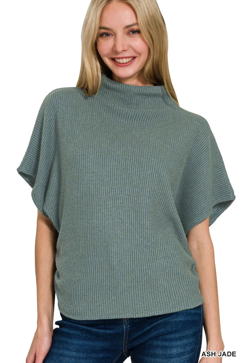 Image of Zenana Mock Neck Top and Pants Sweater Set | Queeble.shop