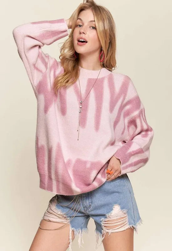 Image of ADORA Drop Shoulder Graffiti Sweater | Queeble.shop