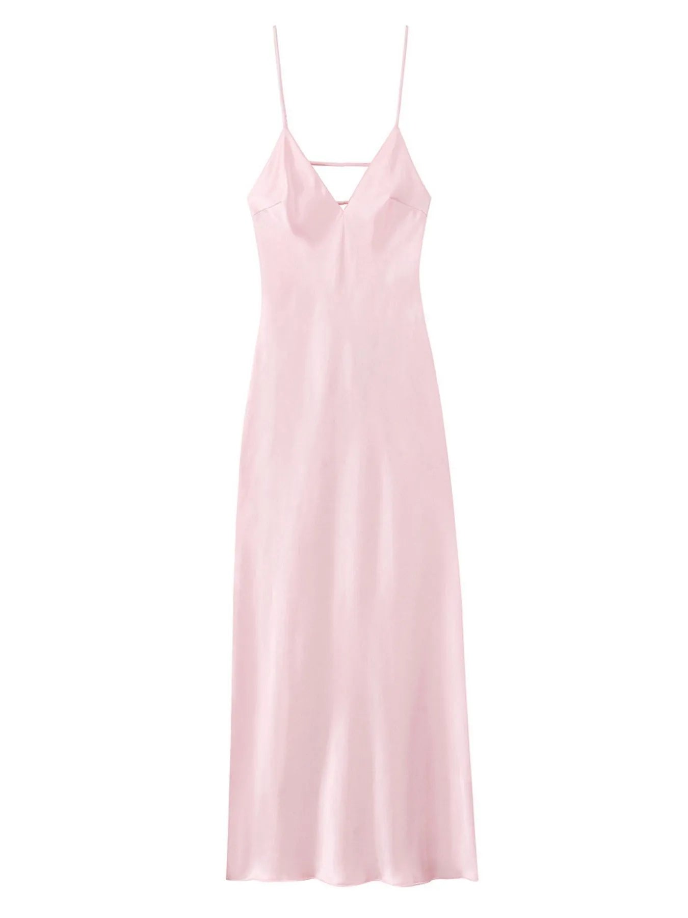 Image of Satin V-Neck Cami Dress | Queeble.shop