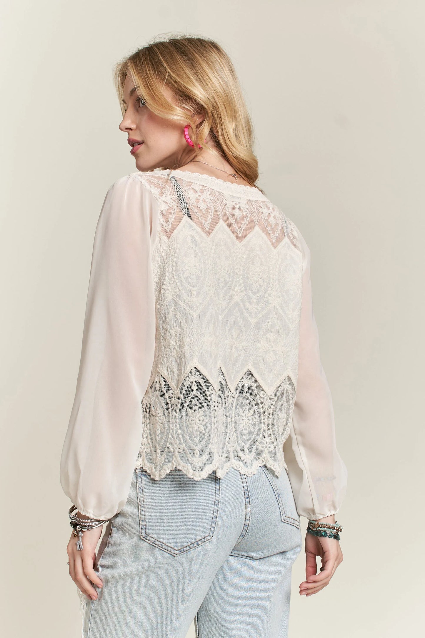 Image of ADORA Button Down Embroidered Blouse | Queeble.shop