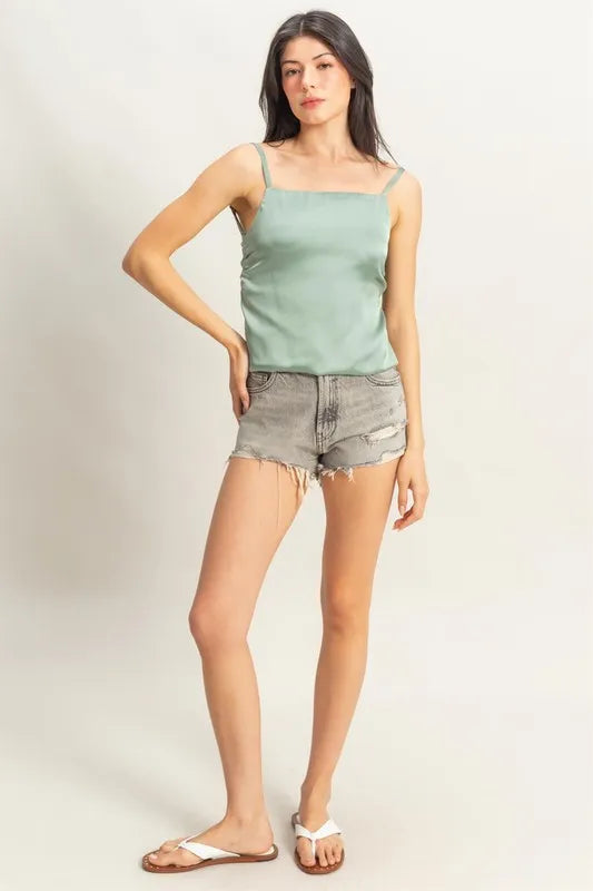 Image of HYFVE Satin Back Tie Detail Cami | Queeble.shop